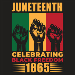 Print Juneteenth celebrating black freedom 1965 t-shirt design and vector illustration.