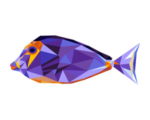 Polygonal fish vector illustration