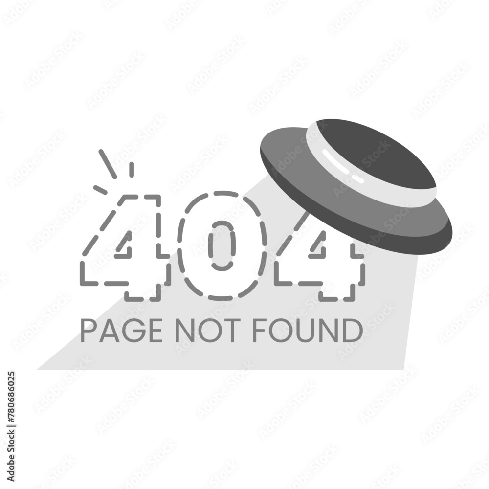 Poster 404 error page not found concept illustration flat design vector. simple modern graphic element for 
