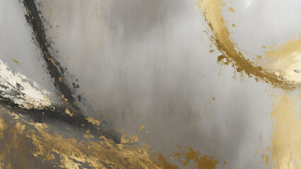Fototapeta na wymiar Abstract gold and Gray painting background, brush texture, gold texture