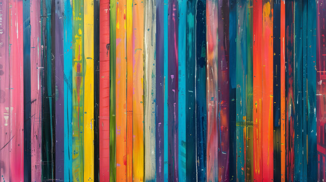 A series of colorful, textured lines that mimic the rhythm of urban life,