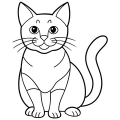 Fototapeta premiumCute cat icon vector illustration. 
