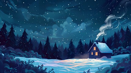 Winter Wonderland: Festive Snowy House Scene
