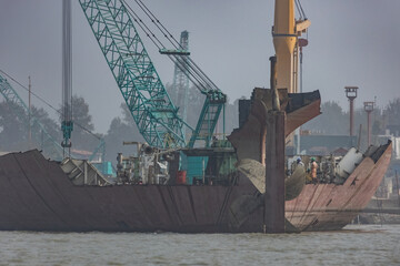 Ship breaking yard in Bangladesh Chittagong