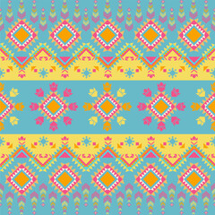 Traditional ethnic,geometric ethnic fabric pattern for textiles,rugs,wallpaper,clothing,sarong,batik,wrap,embroidery,print,background,vector illustration,
