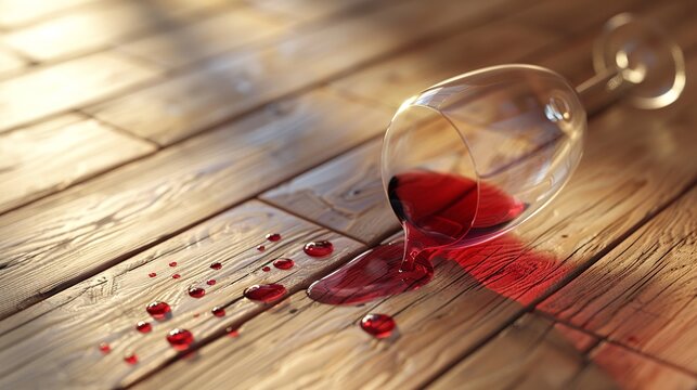 red wine flowing from an overturned glass