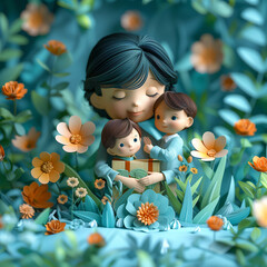 a beautiful illustration for mother's day