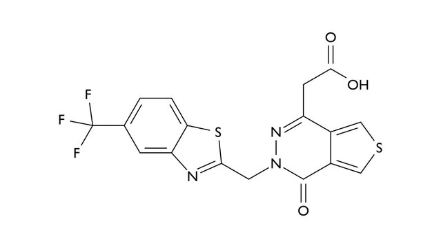 govorestat molecule, structural chemical formula, ball-and-stick model, isolated image experimental drug