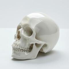 cráneo humano de porcelana blanca