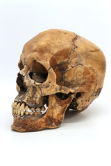 cráneo humano aislado en fondo blanco