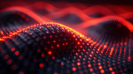 Red Abstract Digital Dot Technology Background