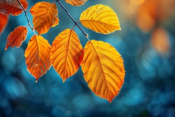 Obraz premium The foliage of an autumn park bathed in the golden light of sunset, leaves aglow with warm hues, capturing the essence of fall's beauty