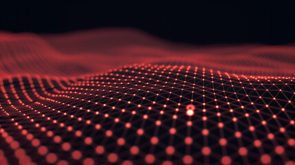 Red Abstract Digital Dot Technology Background