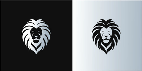 lion head logo design. lion king. lion face. elegant icon. vector