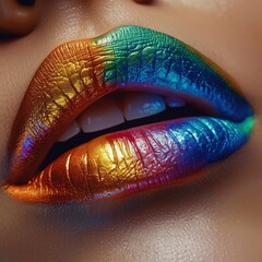 Multicolored lipstick palette rainbow shades for every mood