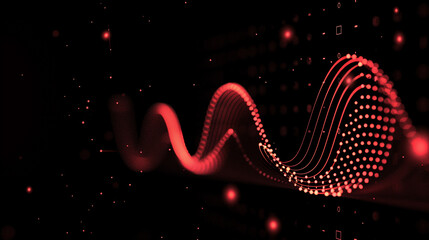 Red Abstract Digital Dot Technology Background