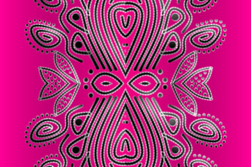 Beautiful aesthetic batik ethnic dayak line art pattern for traditional indonesian culture background 