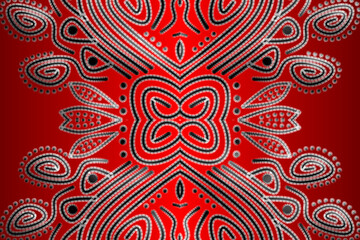 Beautiful aesthetic batik ethnic dayak line art pattern for traditional indonesian culture background 