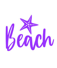 Obraz premium Beach clip art design on plain white transparent isolated background for card, shirt, hoodie, sweatshirt, apparel, tag, mug, icon, poster or badge