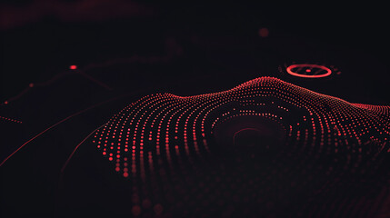 Red Abstract Digital Dot Technology Background