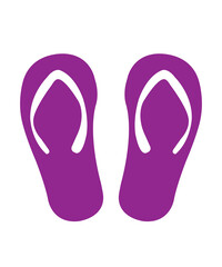 Flip flop clip art design on plain white transparent isolated background for card, shirt, hoodie, sweatshirt, apparel, tag, mug, icon, poster or badge
