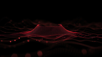 Red Abstract Digital Dot Technology Background