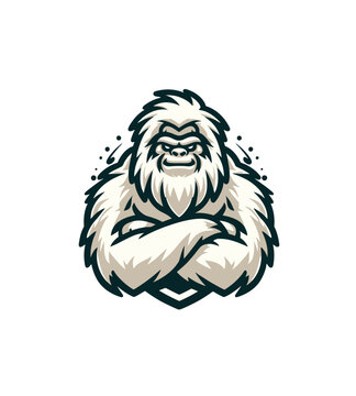 Mysterious beast modern style yeti sports logo mascot	