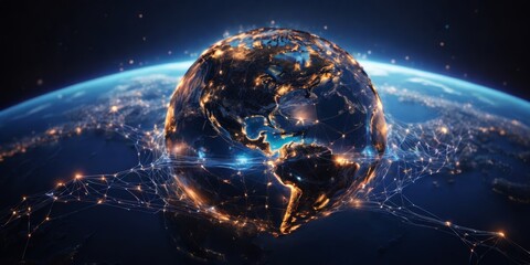 Digital data world globe