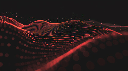 Red Abstract Digital Dot Technology Background