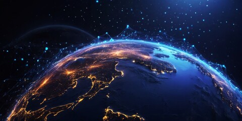 Digital data world globe