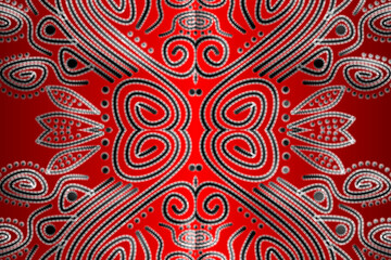 Beautiful aesthetic batik ethnic dayak line art pattern for traditional indonesian culture background 