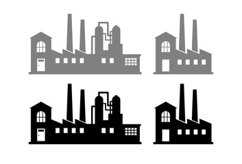Factory vector icons on white background