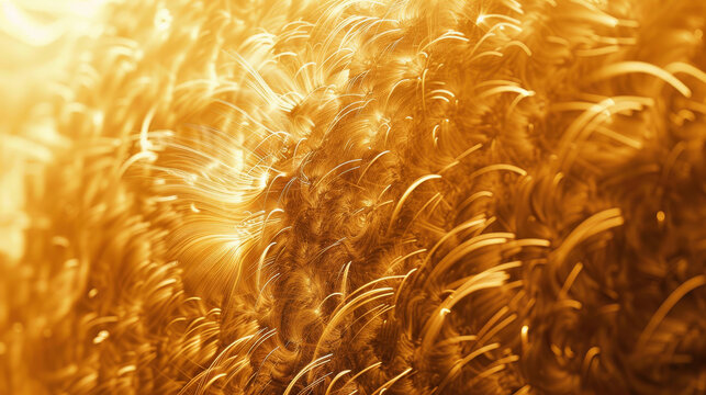 Close-up image capturing the suns surface with heat waves radiating outward