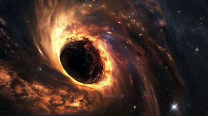 Ultra-high-definition image of a black hole as seen from space - obrazy, fototapety, plakaty