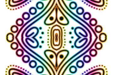 Beautiful aesthetic batik ethnic dayak line art pattern for traditional indonesian culture background 