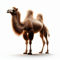 Image of isolated camel against pure white background, ideal for presentations
