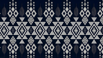 Fototapeta premium Seamless Ethic Pattern Tribal Motifs Inspired by African and Nomadic Carpets and Rugs. Can be used as background, backdrop, textiles or illustration vector.