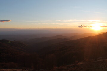 sunset over the mountains
