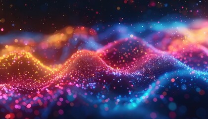 A colorful wave with a lot of dots on it by AI generated image