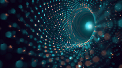 Blue and Orange Abstract Digital Dot Technology Background