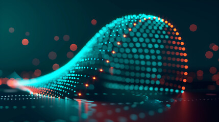 Blue and Orange Abstract Digital Dot Technology Background