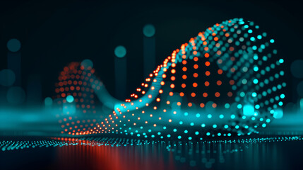 Blue and Orange Abstract Digital Dot Technology Background