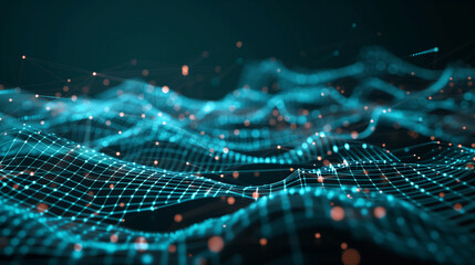 Blue and Orange Abstract Digital Dot Technology Background