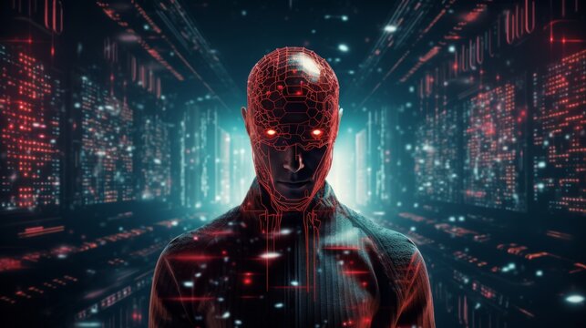 "Shadowed Figure in Hoodie Launching Cyberattack, a man with a hood: A Glimpse into Digital Vulnerabilities and Cybersecurity