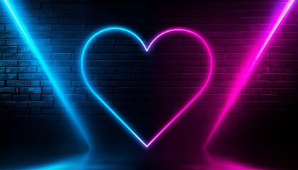 サイバーパンクなハート型ネオンフレーム