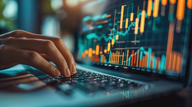 Closeup hands coding on a laptop keyboard, highlighting digital innovation