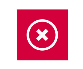 Fototapeta premium Decline or cancel white on red button. UI design. Vector illustration. 