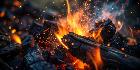outdoor campfire - obrazy, fototapety, plakaty