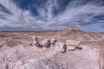 Wind sculpted rocks in Petrified Forest AZ
