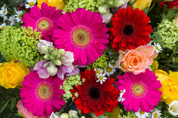 floral background - bouquet of colorful flowers - 780718404